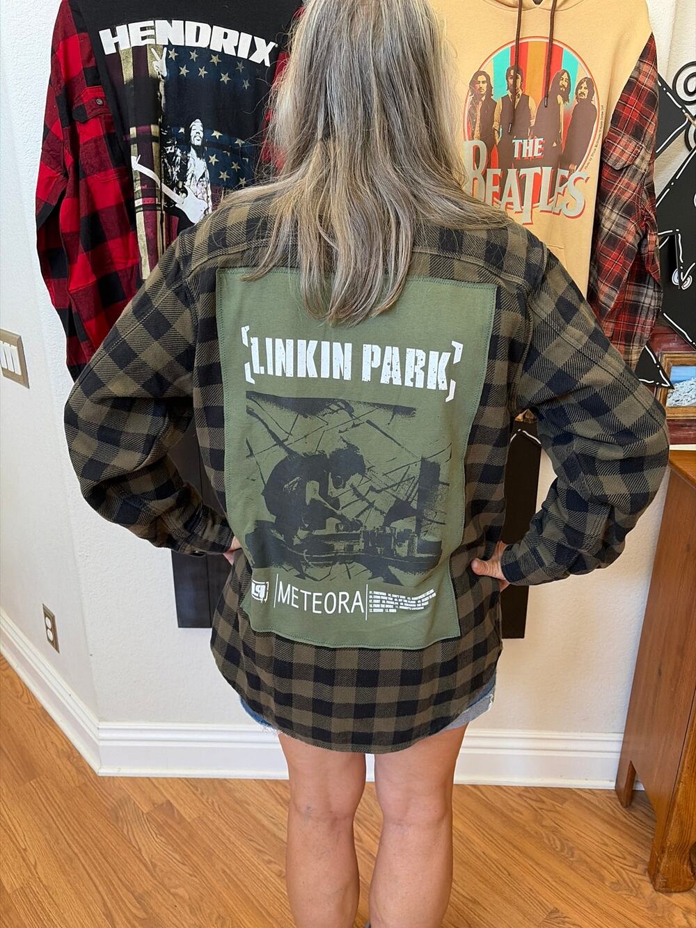 Linkin Park Upcycled Flannel Shirt Unisex Large L